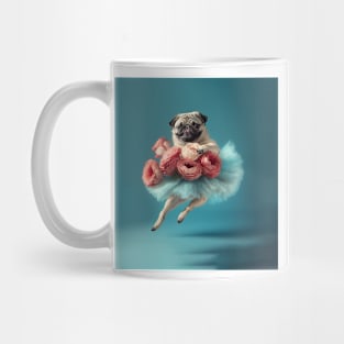 Pug Dog Ballerina TuTu Roses Mug